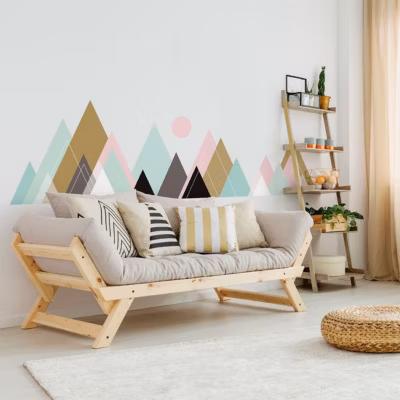 Stickers muraux – Décoration chambre salon – Autocollant Sticker mural géant montagnes scandinaves ARDENNA – 110x165cm