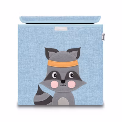 Boîte de rangement en tissu pour enfant « raton laveur » avec couvercle, compatible Ikea Kallax Lifeney