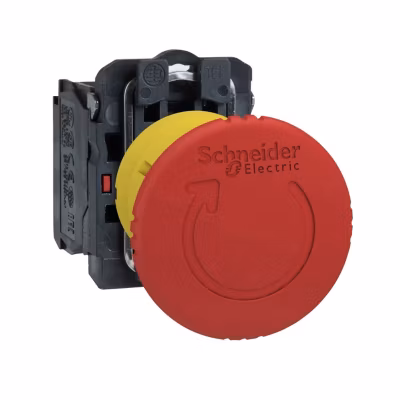 Xb5as8442 Schneider – Bouton Arrêt Urgence – diamètre 40 – Pousser Tourner – Rouge – 1nf – Vis – Harmony Xb5