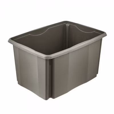 Grand Bac en plastique recyclé 45 litres – Gris