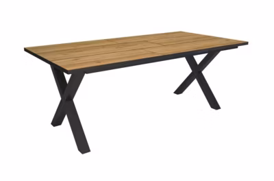 Table à manger 194x90x74cm pour 10 personnes couleur Chêne et noir