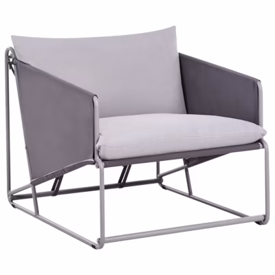Chaise de jardin avec coussin PONTE Métal Gris