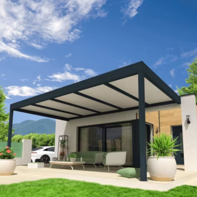 Pergola isotoit MODERN Gris anthracite 3,78×4,00m
