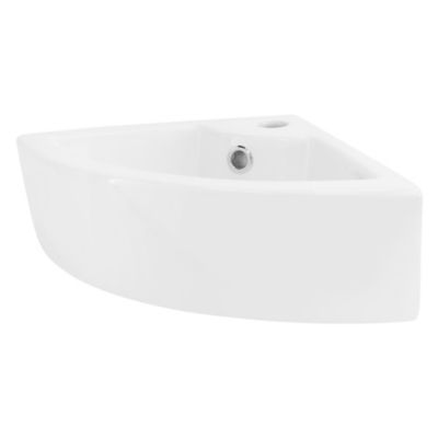 Lavabo d&rsquo;angle en ceramique lave-mains moderne avec trop-plein 460x330x130 mm