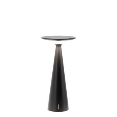 Zafferano Damina – Lampe de table LED rechargeable, variateur, autonomie 8 h, IP65 – Sans fil, finition aluminium noir