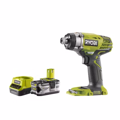 Pack RYOBI Visseuse à choc 18V One+ R18ID3-0 – 1 batterie 4.0Ah – 1 chargeur rapide 2.0Ah RC18120-140