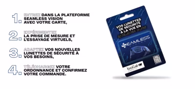 SEAMLESS – lunettes de sécurité à verres correcteurs BOLLE VOUCP81E, commande en ligne facile