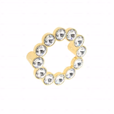 Boutons pour meubles en zamac et cristal Entraxe 64 plaqué or
