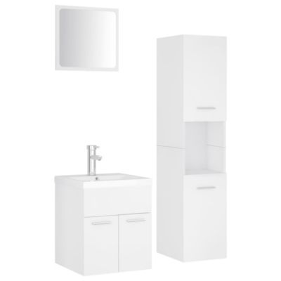 Ensemble de meubles de salle de bain Blanc Aggloméré vidaXL