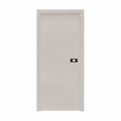 Bloc-porte pose fin de chantier  Premium Miro avec poignée Exclusive noire, H.204 x l.63 cm, aspect textile opale, réversible