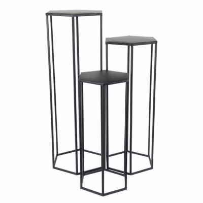 RAZZA – Lot de 3 Sellettes Gigognes Métal Noir