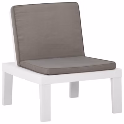 Chaise de salon de jardin avec coussin Plastique Blanc vidaXL