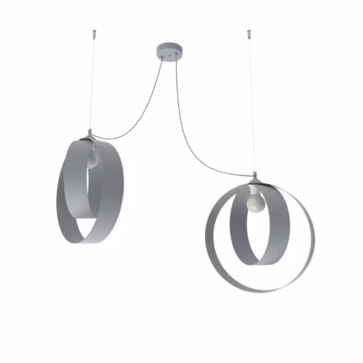 LUMICOM – SHELL Suspension, 2X E27, max 42W, métal, gris, D.40