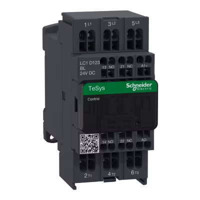 Lc1d123bl Schneider – Contacteur Tripolaire – 3no – 12a – Bobine 24vcc – Auto