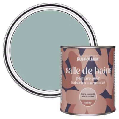Peinture Bleue pour Boiseries de Salle de Bains, Satinée – RUST-OLEUM – Bleu littoral 750ml