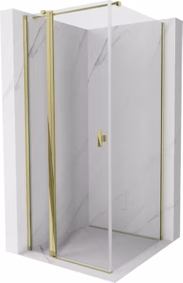 Mexen Mist T cabine de douche pivotante 120 x 120 cm, transparente, dorée – 8A4T-120-120-50-00