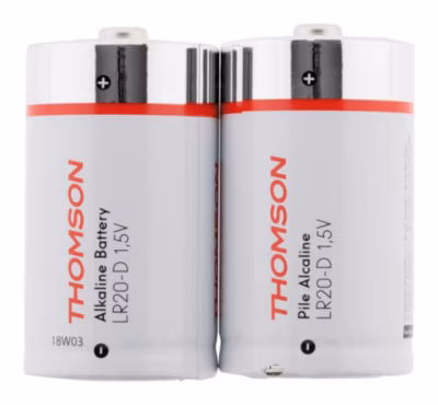 Pack 2 piles alcalines LR20 D 1,5V – Thomson