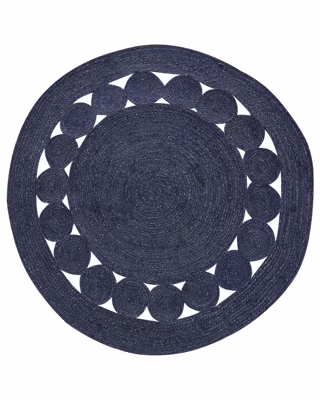 Tapis KOYUNLU Bleu foncé 120 cm Jute
