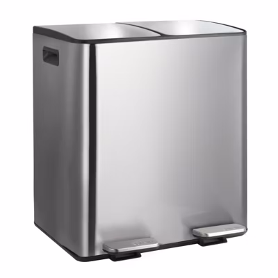 Poubelle tri Sélectif ALIYA 40L (2x20L) Acier Brossé Spirella