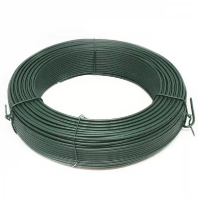 Fil de tension en acier galvanisé plastifié pour grillage ou autre – 100 m x Diam 2.7mm – Vert  – Linxor