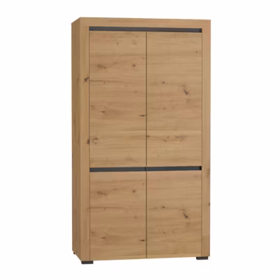 Armoire 2 portes LED inclus Kasla Bois et Anthracite