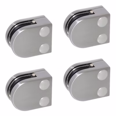 4 x Pince à verre plate modèle 00 – Ep. verre 8 mm – Inox 316 brossé GR320