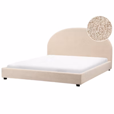 Lit avec sommier Bouclé VAUCLUSE 180 x 200 cm Beige