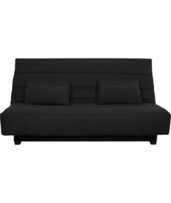 Banquette Clic clac 2 places REVEUR – Tissu noir – Matelas DUNLOPILLO – Couchage 188×128 cm