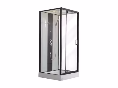 Cabine de douche hydromassante – 2 zones de jets de massage – L90 x P90 x H215 cm – pluie tropicale et douchette – PRIMEA