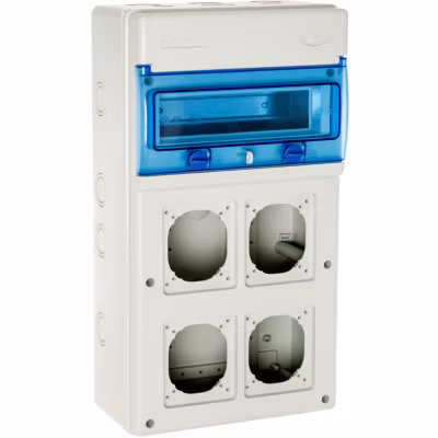 1311pv4 Coffret étanche Ip65 Pour 4 Prises électriques à Composer – 11 Modules – Solera Indubox