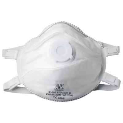 Boîte de 10 masques coques respiratoires jetables avec valve FFP2 NR D SL – COVERGUARD – 23206