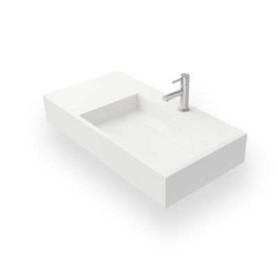 FABIOLA G – Vasque rectangulaire suspendue – Blanc – Design Elégant et Raffiné à Entretien Facile