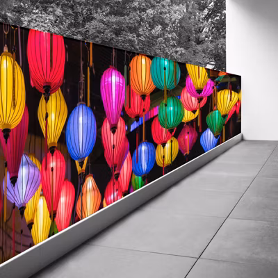 Brise vue Trompe l&rsquo;oeil – 80×300 cm – Lanternes au Vietnam 3617689698304