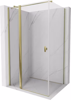 Mexen Mist T cabine de douche pivotante 120 x 90 cm, transparent, doré – 8A4T-120-090-50-00