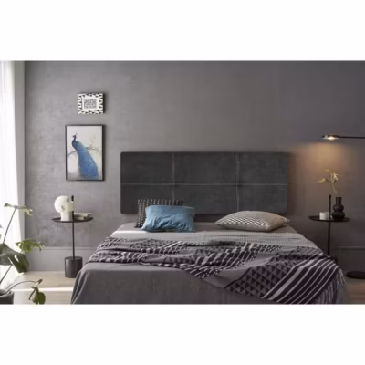 Tête de lit – ECCOX – Dalia – Tissu Aqualine – Gris – 170 cm – Rembourrée
