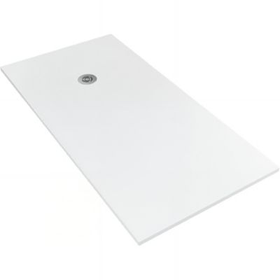 Receveur de douche à poser extra-plat épaisseur 30mm en pierre SANINDUSA STONIT Marina Plus 140×70 blanc antidérapant classé C3