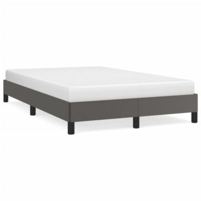 Lit double, Lit adulte, Cadre de lit sans matelas gris 120×200 cm similicuir
