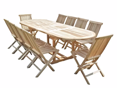 Salon de jardin en teck HENUA 10 chaises