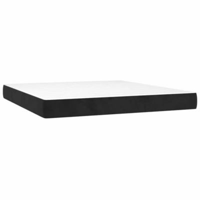 Matelas de lit à ressorts ensachés fermeté moyenne noir 160x220x20 cm velours vidaXL