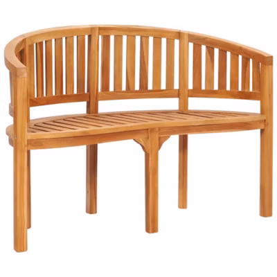 Banc de jardin en forme de banane 120 cm Teck solide vidaXL