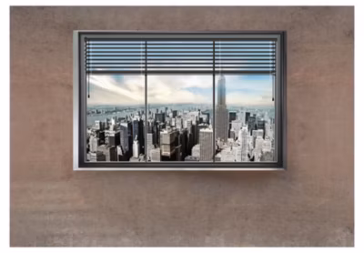 Papier peint intissé panoramique ville et architecture new york window 100×70 cm