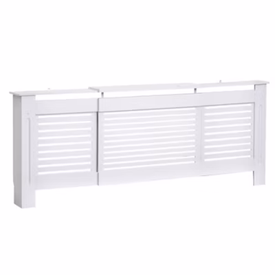 Cache-radiateur design contemporain longueur extensible 139-208,5L x 20,5I x 82,5H cm MDF blanc
