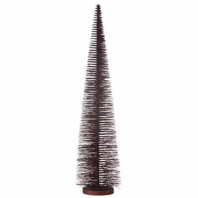 Sapin de Noël décoratif à paillettes en plastique bordeaux 15x15x61 cm