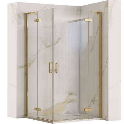 Cabine de douche REA Hugo Brushed Gold 100×100