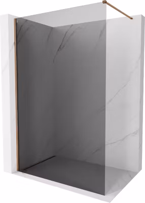 Mexen Kioto-X paroi de douche Walk-in 50 x 200 cm, graphite 10 mm, or rose – 800-050-101-60-40-X