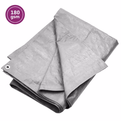 Bâche 180 g m² 6×8 m Gris PEHD