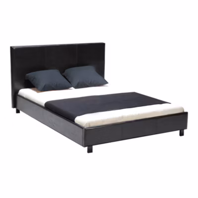 Lit ATLANTA 160×200 + 1 sommier + 1 matelas CARLTON / Noir