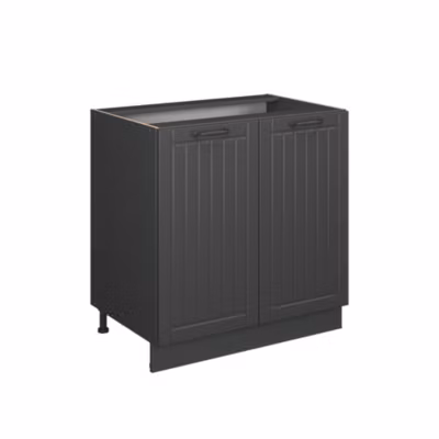 Vicco Meuble bas sous-évier Gris foncé 80cm avec étagère, PT Anthracite