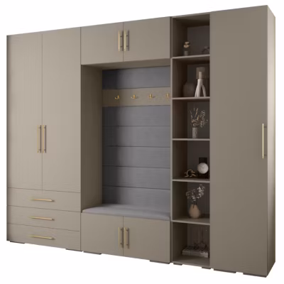 Garde-robe Inova 3 porte battante 236,7/290/47 3 Portes (gris)