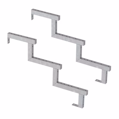 Pack 2 pièces – Limon acier galvanisé 3 marches – H 51cm